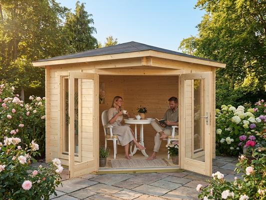 Wooden gazebo made from Nordic Spruce, natural finish - product detail
