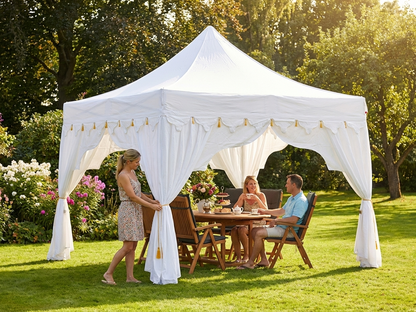 Pop up gazebo 3x3m white gold aluminium frame for outdoor events - product detail