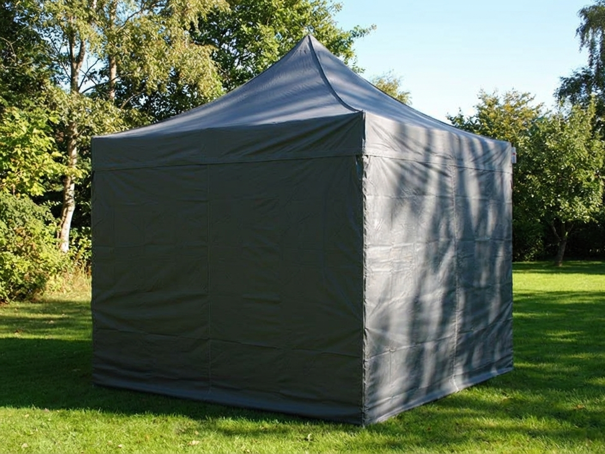 Pop up gazebo with grey cover and aluminium frame