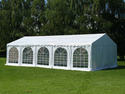 White marquee tent for outdoor events, 5x10 m size