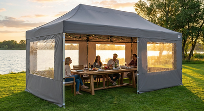 Pop up gazebo aluminium frame 4x8m grey for outdoor events