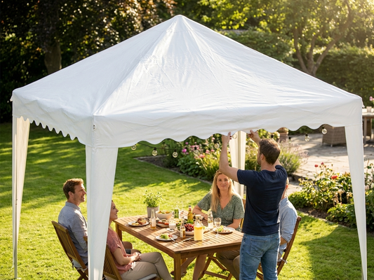 White 3x3m marquee roof cover for outdoor events - product detail