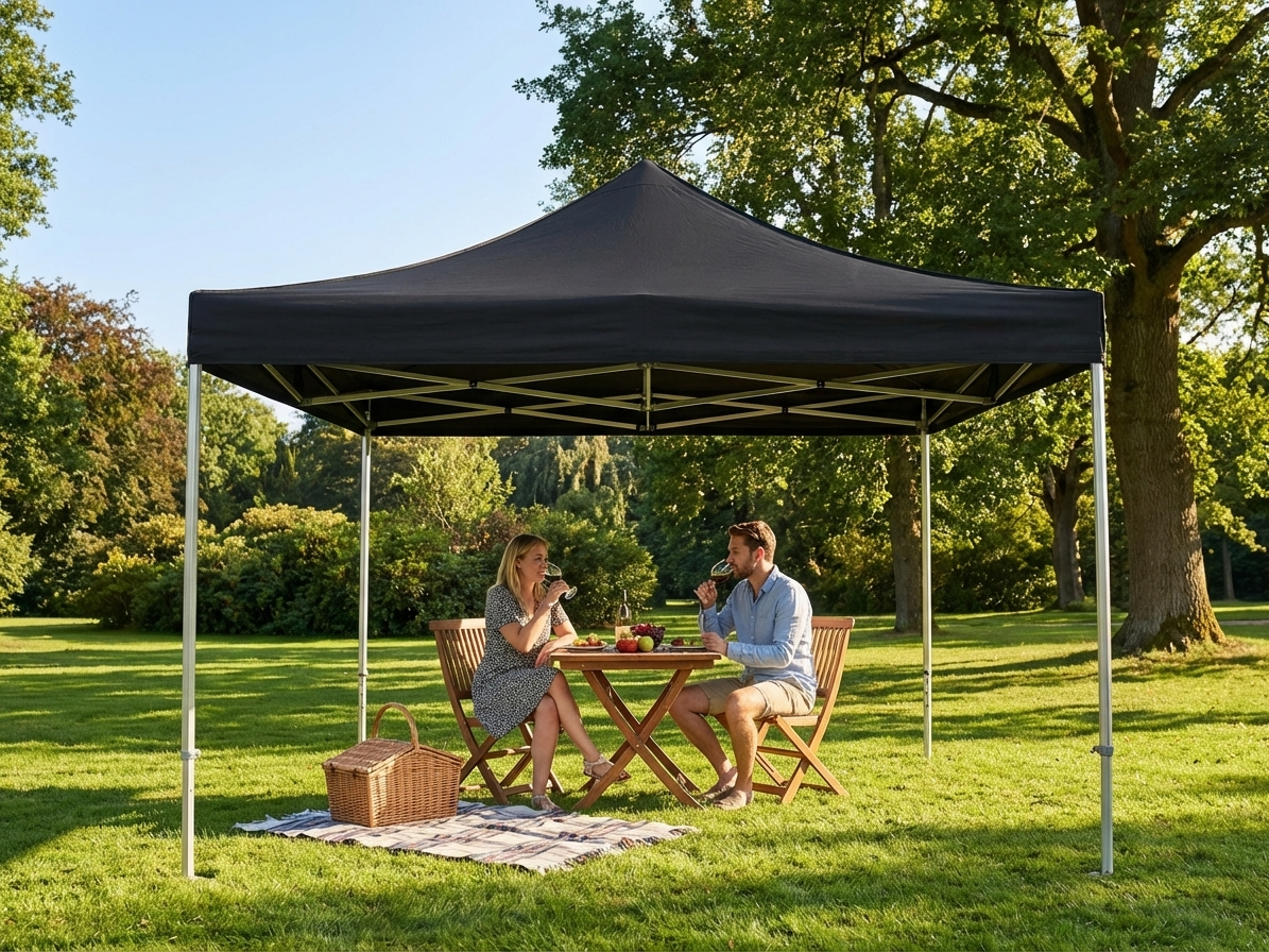 Pop up gazebo 4x4 m black for outdoor events