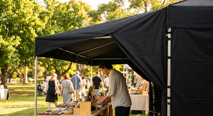 Black gazebo overhang for outdoor events - view 3