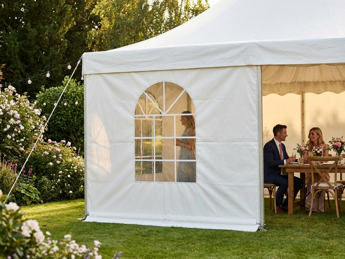PVC sidewall with window for PartyZone Pagoda, 3m white - view 3
