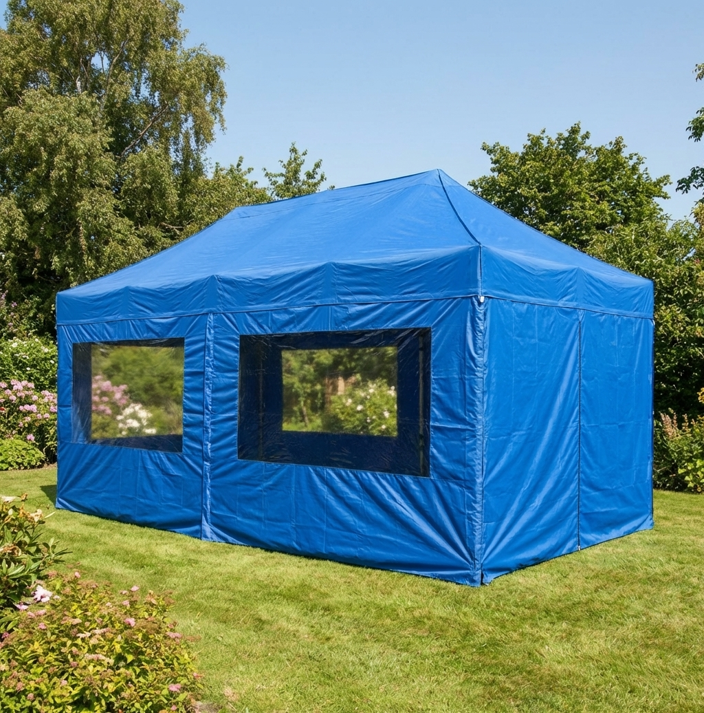 Blue sidewall kit for 4x8m gazebo