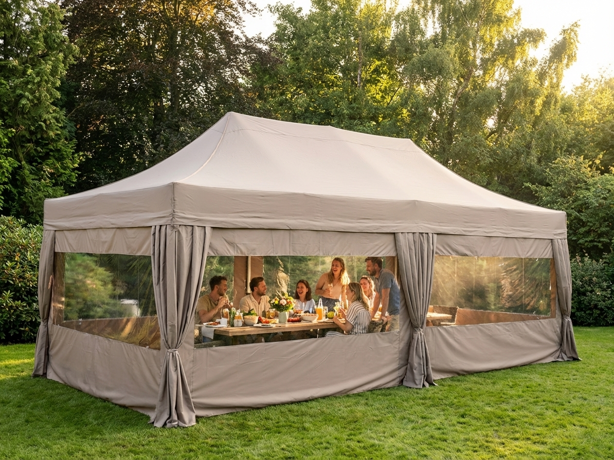 Pop Up Gazebo 4x8m Latte with Aluminium Frame for Outdoor Events - product detail
