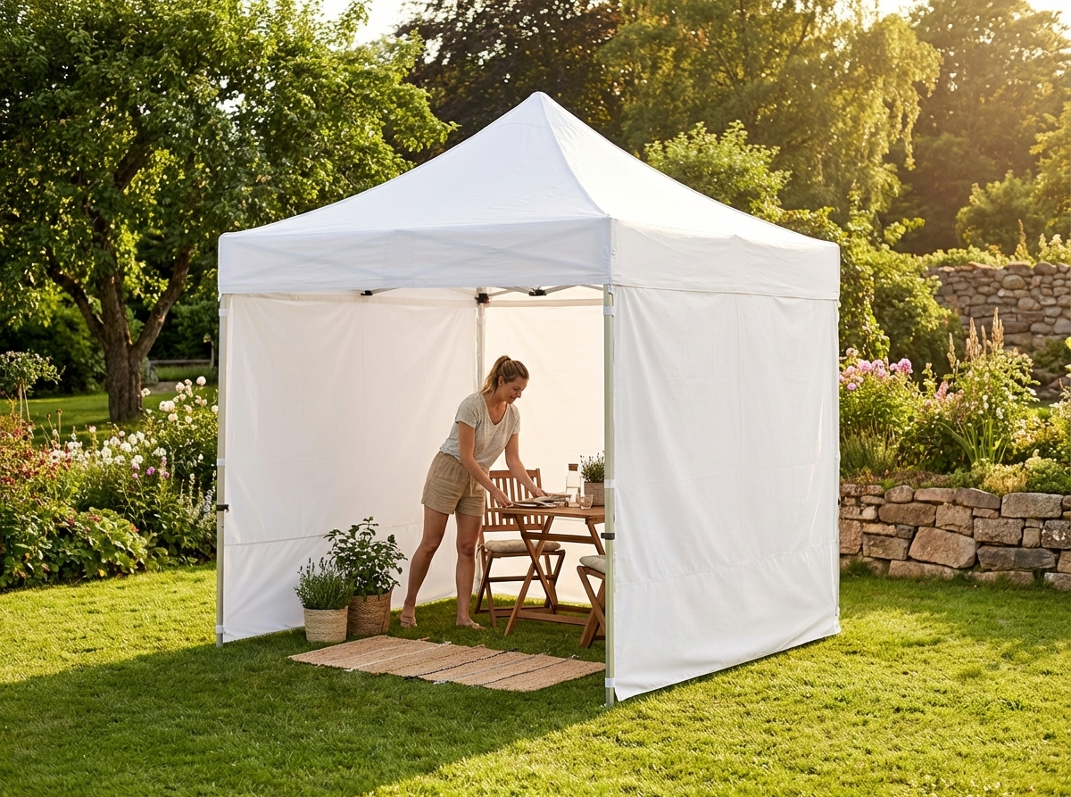 Pop up gazebo 2x2m white aluminium frame for outdoor events