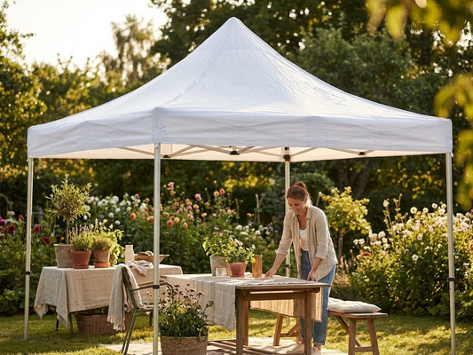 Heavy Duty PVC Gazebo Roof Cover in White, suitable for outdoor events