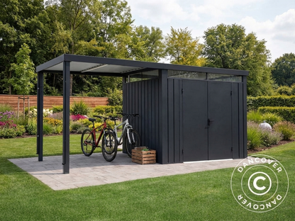 Garden shed with skylight in anthracite for outdoor storage - product detail