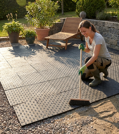 Recycled PE flooring in anthracite, 48 m² coverage - product detail