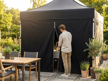 Black sidewall with zipper for 3m FleXtents, ideal for outdoor events - view 3