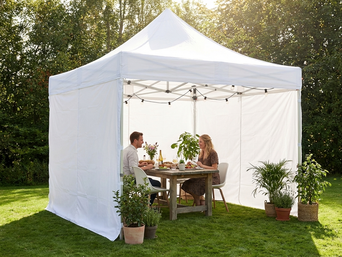 White pop-up gazebo with aluminium frame for outdoor events - product detail