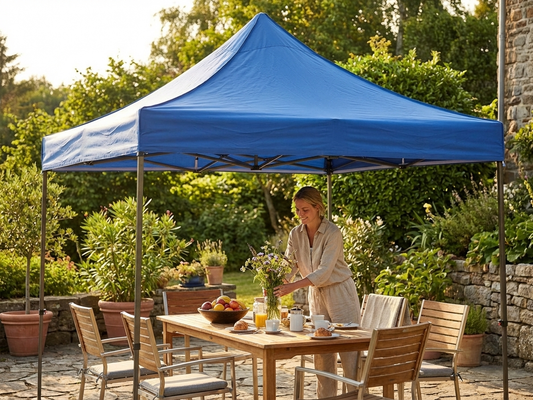 Blue 2x2 metre pop up gazebo roof cover for outdoor use - product detail