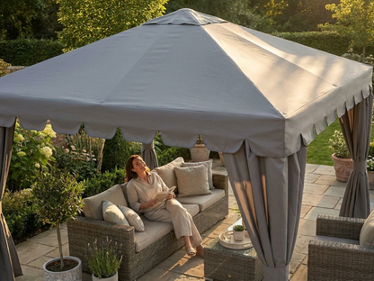 Gazebo roof in grey, 4x4m size, for outdoor use - product detail
