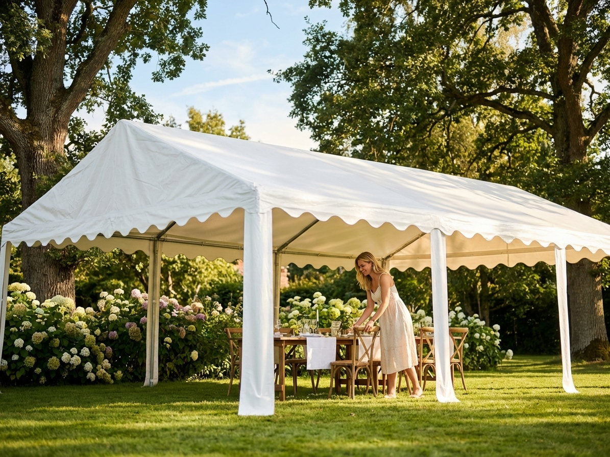 White PVC marquee roof cover 4x6 m for outdoor events - product detail