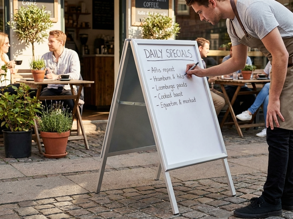Aluminium A-board with steel frame for outdoor display - view 3