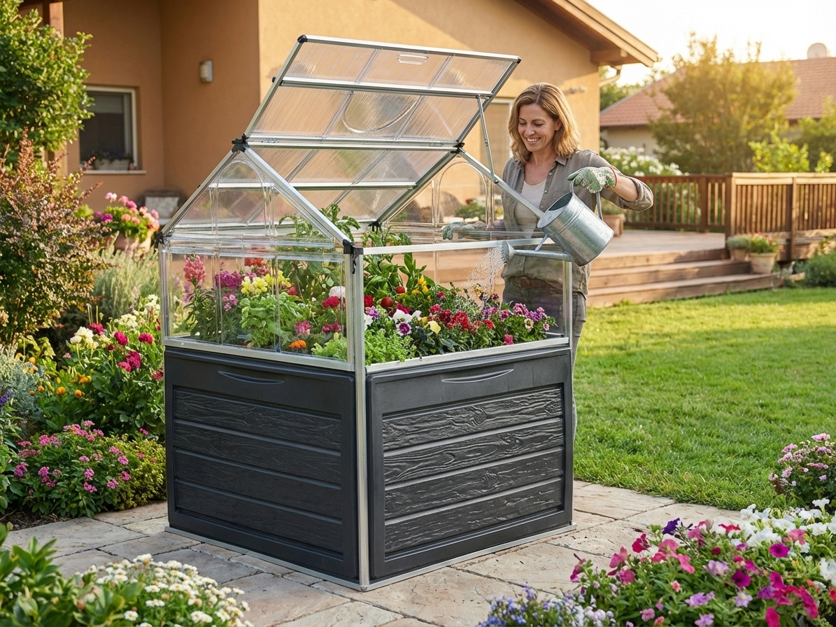 Mini Greenhouse with Polycarbonate and Aluminium for Garden Use - product detail