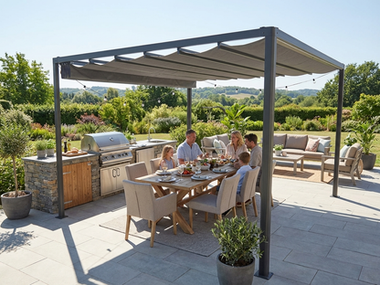 Pergola Gazebo 3x3 m in Black and Dark Grey for garden use - product detail
