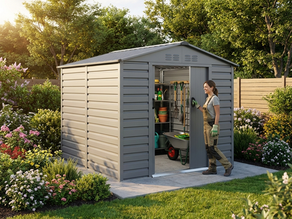 Aluminium Grey Garden Shed for outdoor storage