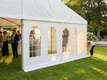 White 10m marquee sidewall made of polyethylene tarpaulin - view 3