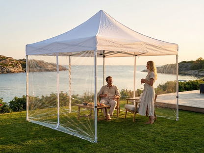 Clear pop-up gazebo 3x3 m with steel frame for outdoor use - view 3