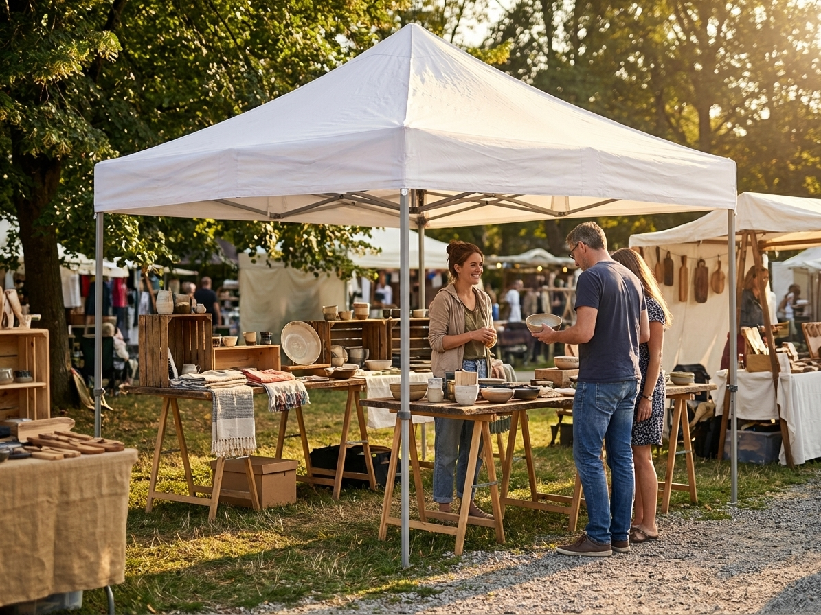White pop up gazebo 3x3 m, flame retardant for exhibitions