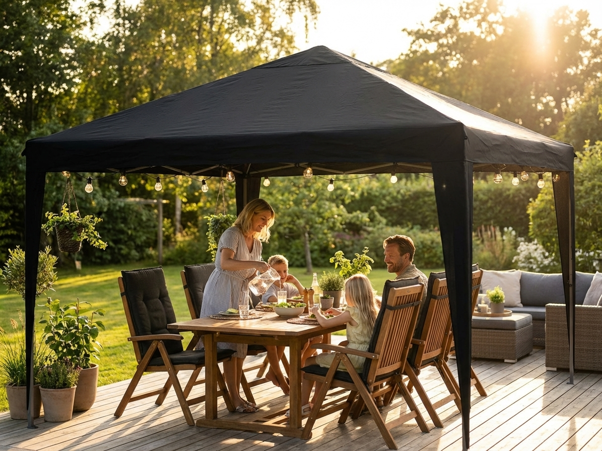 7x7m black roof cover made of PVC and polyester for outdoor use