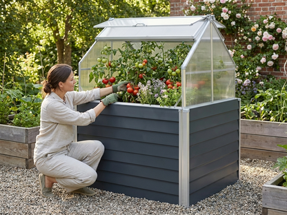 Mini Greenhouse 1.2x1.2x1.69 m in Anthracite with polycarbonate and steel