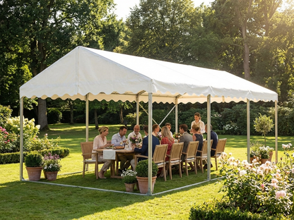 White marquee roof cover, polyethylene, 4x8 meters - view 3