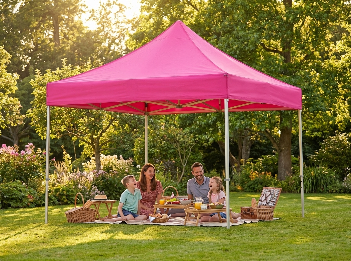 Pink pop-up gazebo 3x3 m for outdoor events - product detail