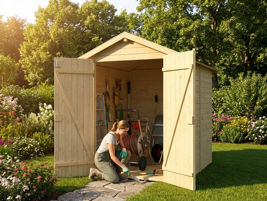 Wooden Garden Shed made from Nordic Spruce in natural finish