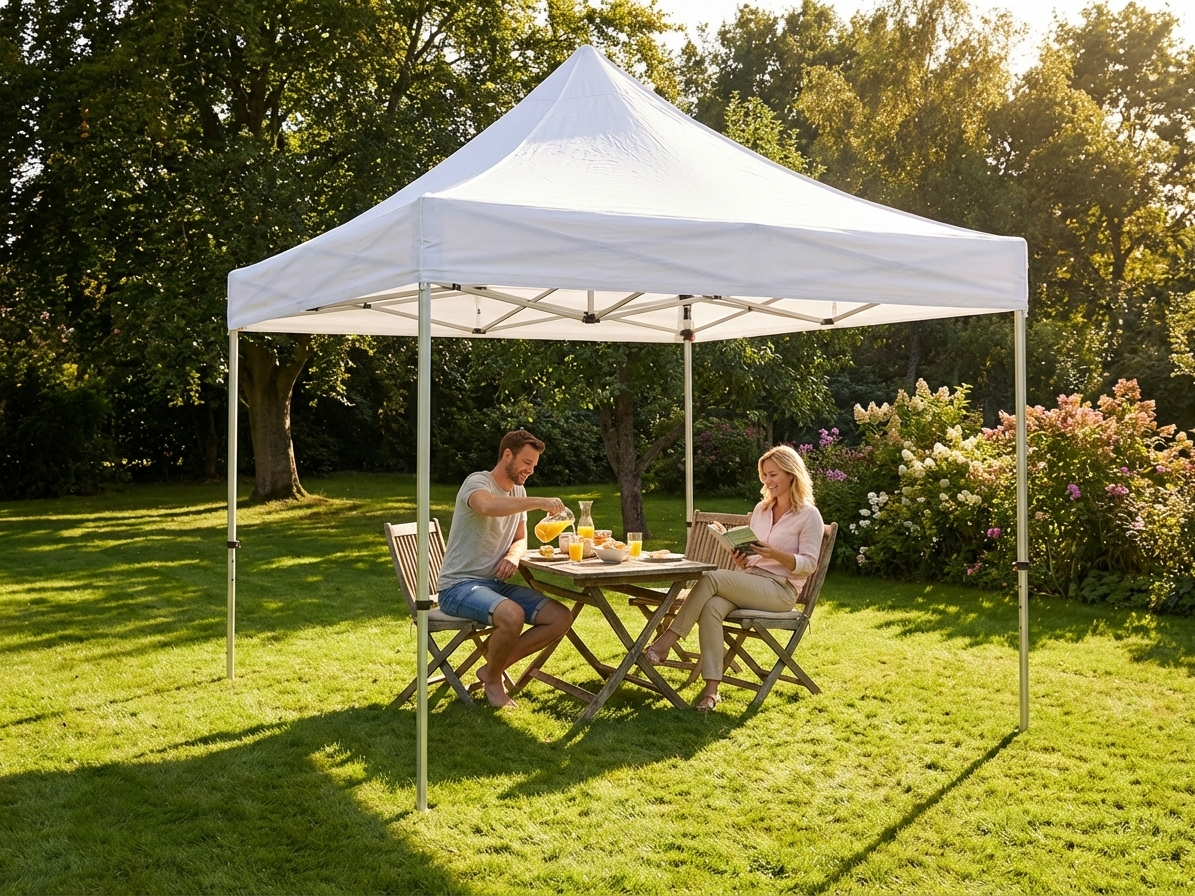Pop Up Gazebo 3x3 m White with Steel Frame - product detail