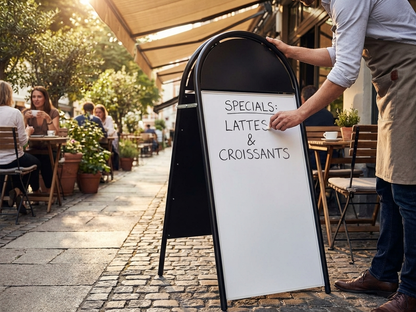 A-board 78x163 cm Black Zinc-Aluminium for Indoor/Outdoor