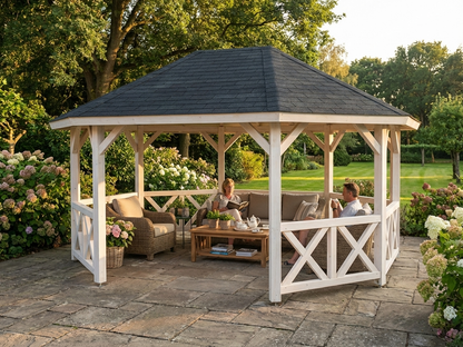 Wooden Gazebo in Nordic Spruce for outdoor use