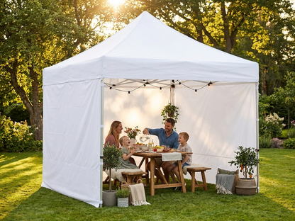 White pop-up gazebo for outdoor events with aluminium frame - view 3