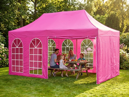 Pink 3x6 m pop-up gazebo with aluminium frame for outdoor events - product detail