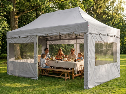 Latte pop up gazebo with aluminium frame and sidewalls - product detail