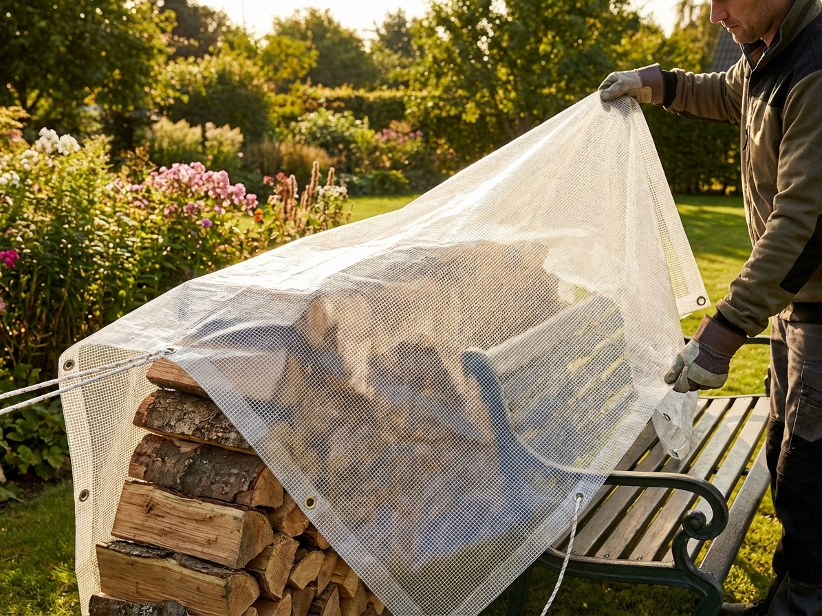 Clear tarpaulin 5x8 m with net reinforcement - view 3