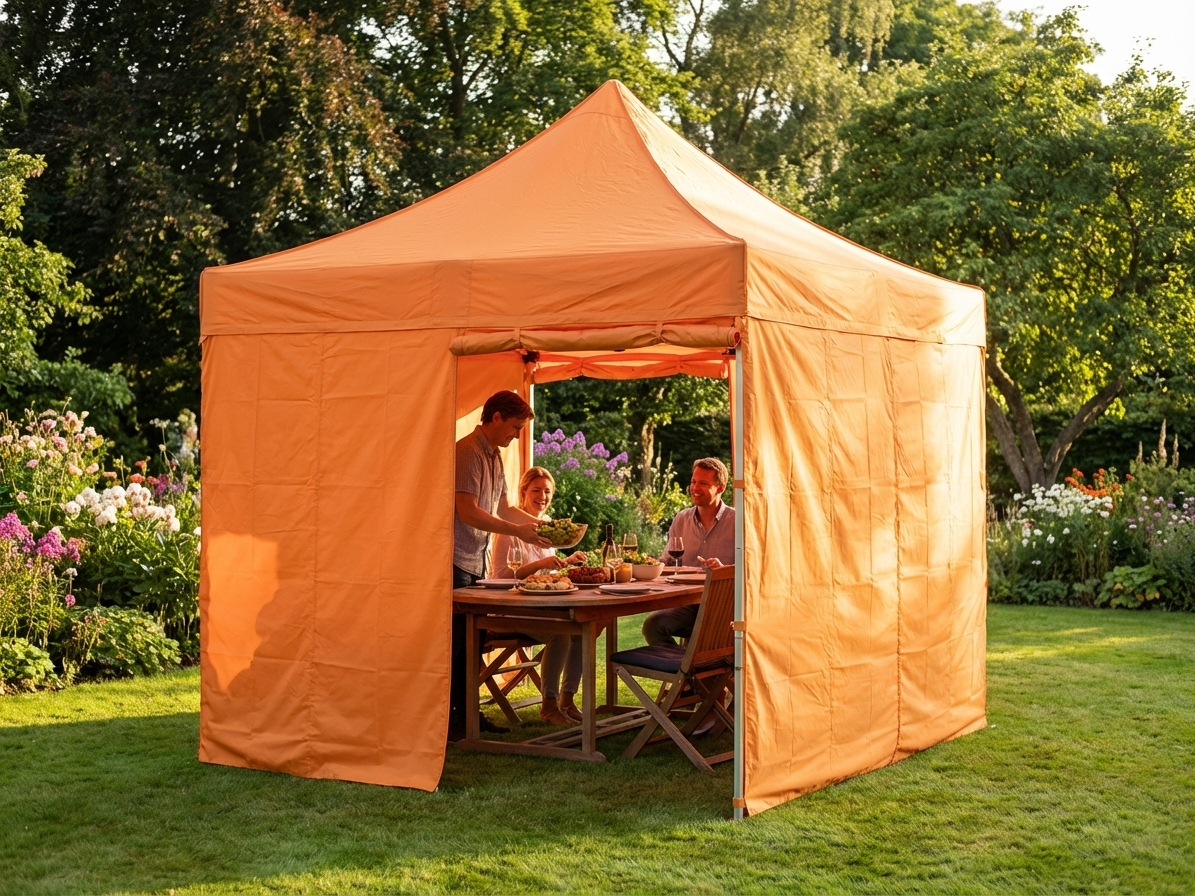 Pop Up Gazebo 3x3m Orange with Steel Frame for Outdoor Events