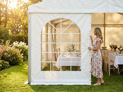 White marquee sidewall with window for outdoor events - view 3