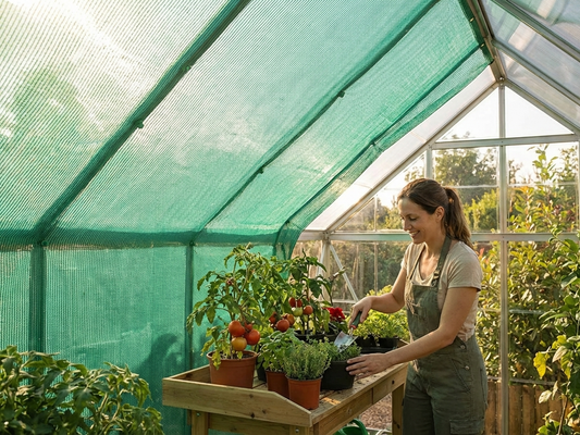 Greenhouse shade kit in green, UV-resistant PE material - product detail