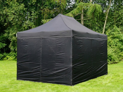 Black pop-up gazebo with aluminium frame for outdoor events