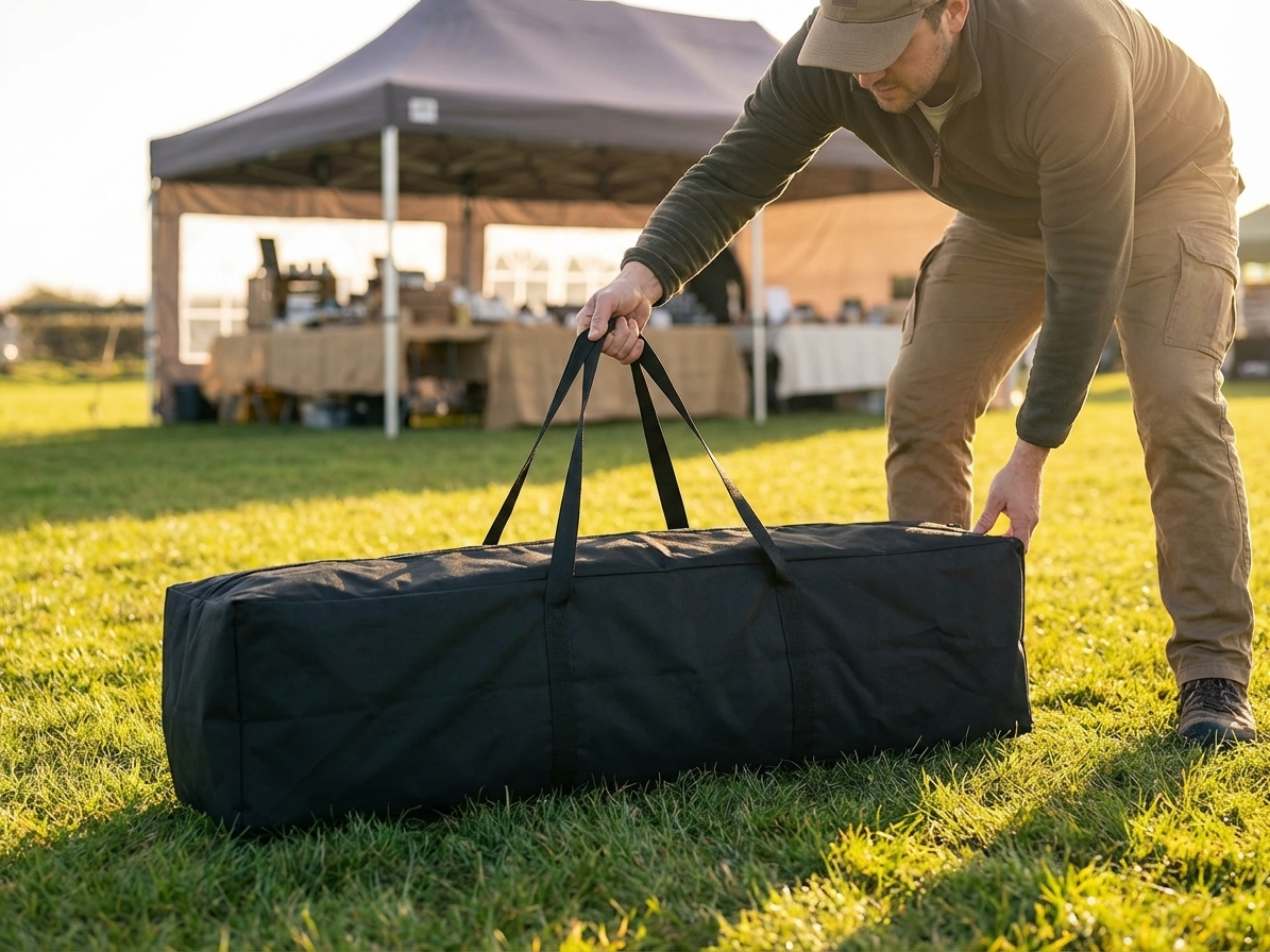 Black carry bag made from polyester with PVC backing - view 3
