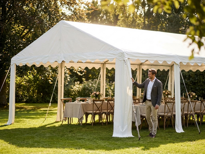 White PVC marquee roof cover 8x16 m for outdoor events - view 3
