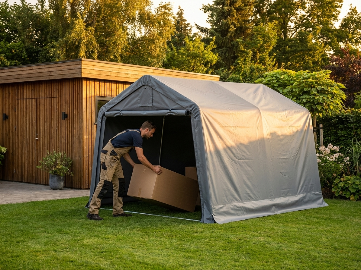 Grey PVC roof cover for 2.4x3.6m storage tent, outdoor use - view 3