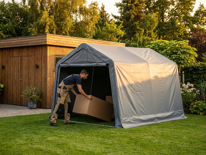 Grey PVC roof cover for 2.4x3.6m storage tent, outdoor use - view 3