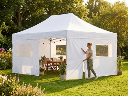 Gazebo Sidewall Kit in White, 3.5x7m, for Outdoor Events - product detail