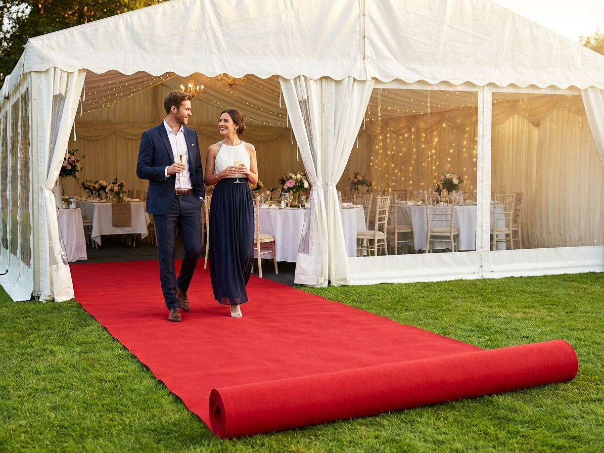 Red carpet 2x12 metres polyester for events