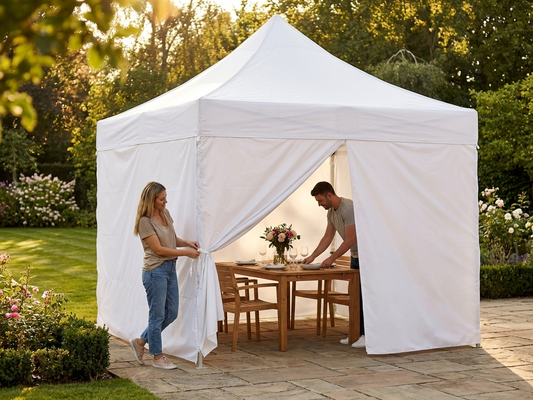 White gazebo sidewall kit 3x3m for outdoor use